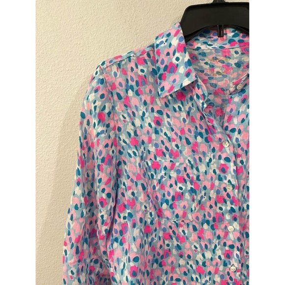 Lilly Pulitzer Linen Sea View Top Size S - Picture 6 of 6